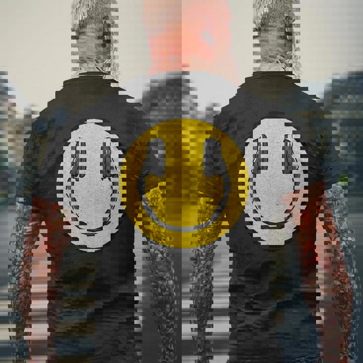 Love The 90年代レトロビンテージヘッドホン スマイルグランジミュージックdj メンズTシャツ バックプリント 高齢者への贈り物