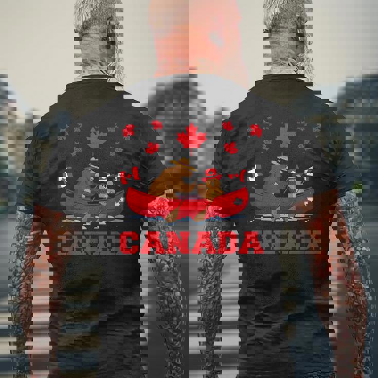 I Love Canada Cool Canada Bear & Chipmunk Cartoon Graphic メンズTシャツ バックプリント 高齢者への贈り物
