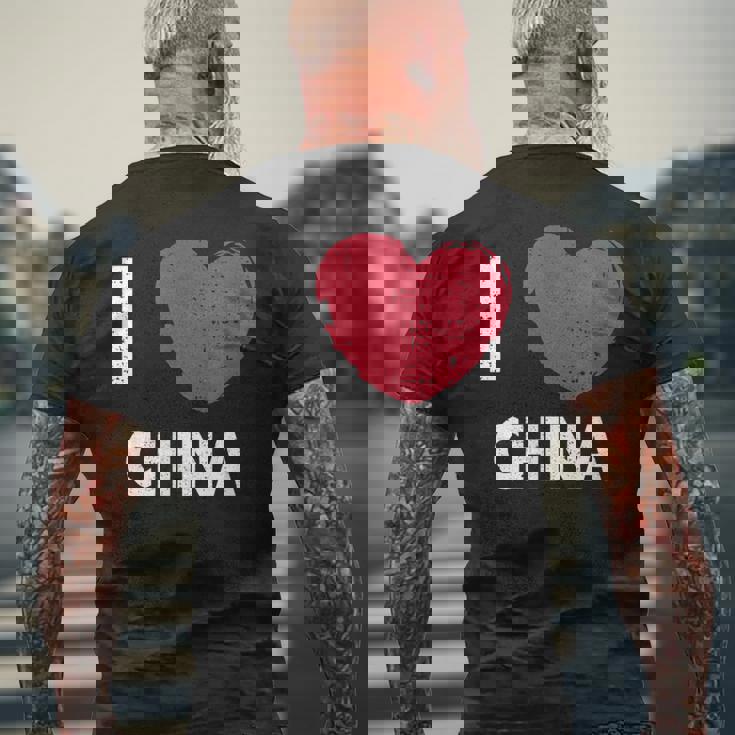 I Love China I Love China デザイン メンズTシャツ バックプリント 高齢者への贈り物