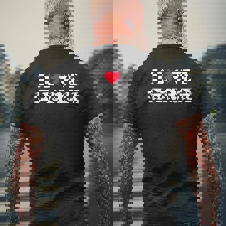 I Love George マッチング ガールフレンド&ボーイフレンド ジョージネーム メンズTシャツ バックプリント 高齢者への贈り物