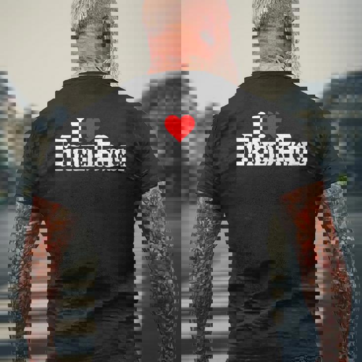 I Love Heart チャーハン メンズTシャツ バックプリント 高齢者への贈り物