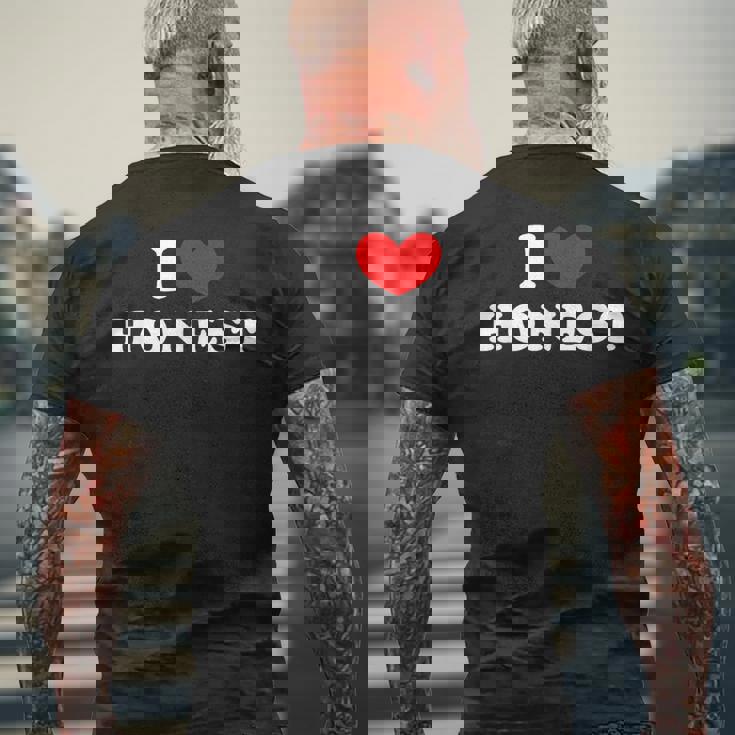 I Love Honest 私は愛する Honest メンズTシャツ バックプリント 高齢者への贈り物