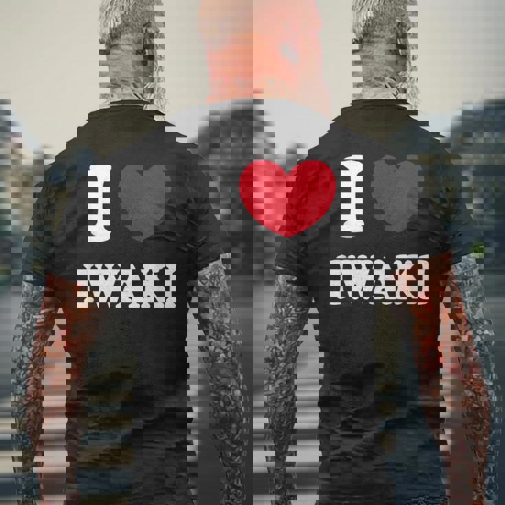 I Love Iwaki いわき大好き メンズTシャツ バックプリント 高齢者への贈り物