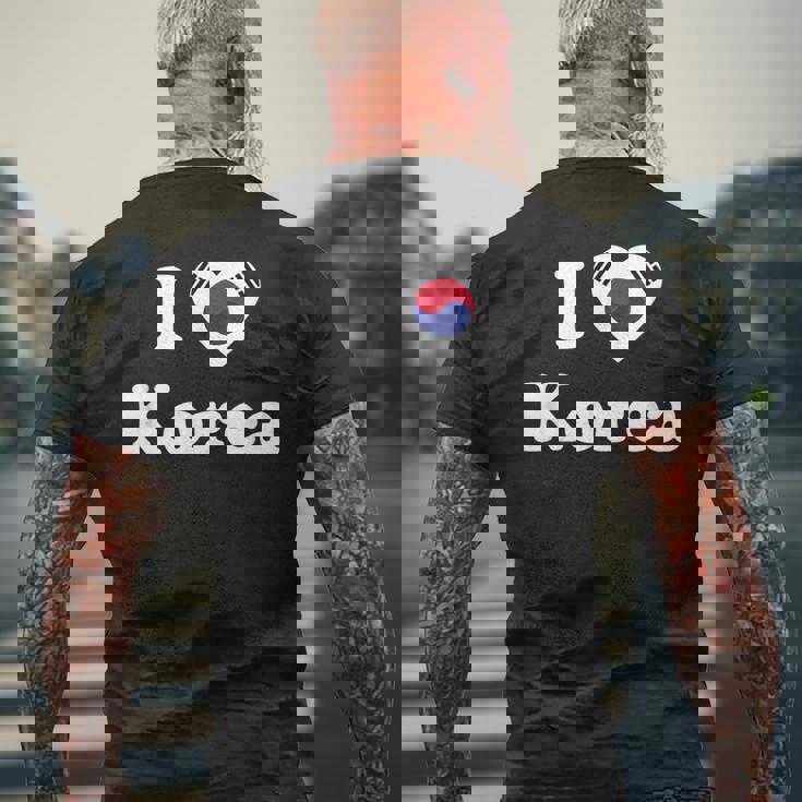 I Love Korea I Heart Korea 韓国 メンズTシャツ バックプリント 高齢者への贈り物