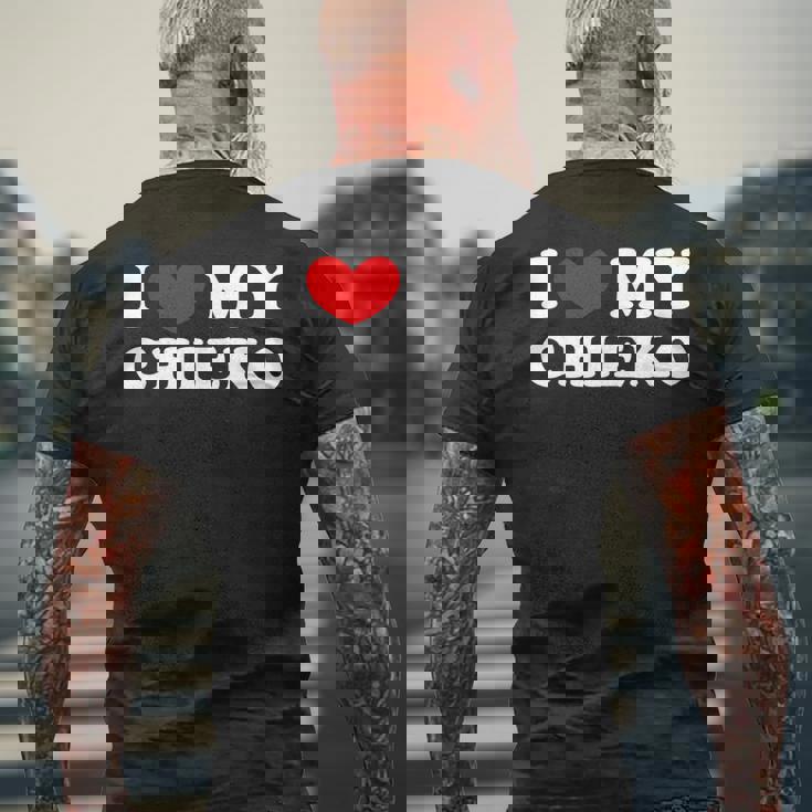 I Love My Chieko 私はチエコを愛しています メンズTシャツ バックプリント 高齢者への贈り物