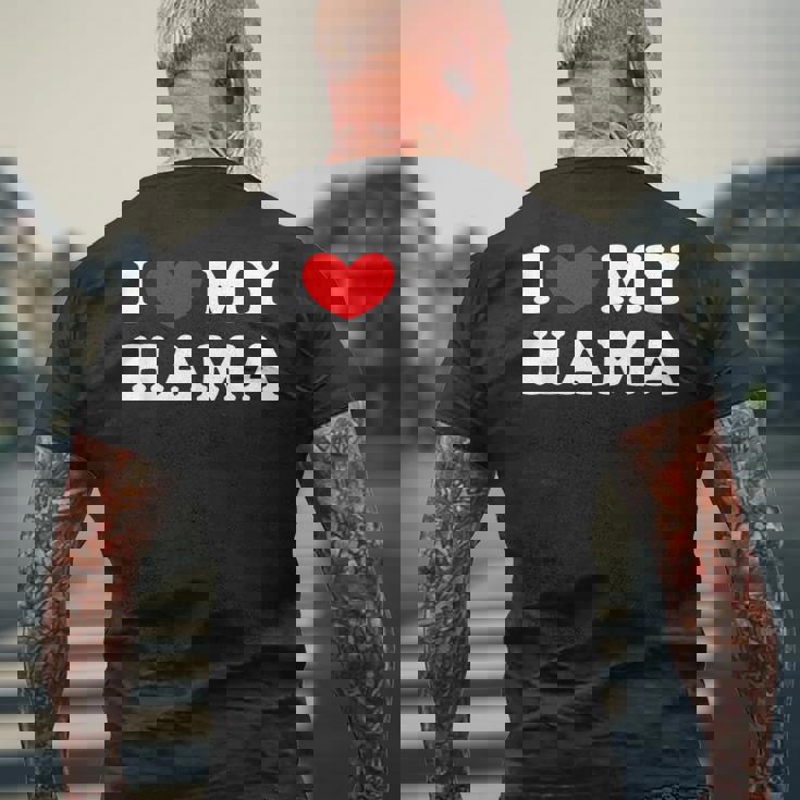 I Love My Hama アイ・ラブ・マイ・ハマ メンズTシャツ バックプリント 高齢者への贈り物