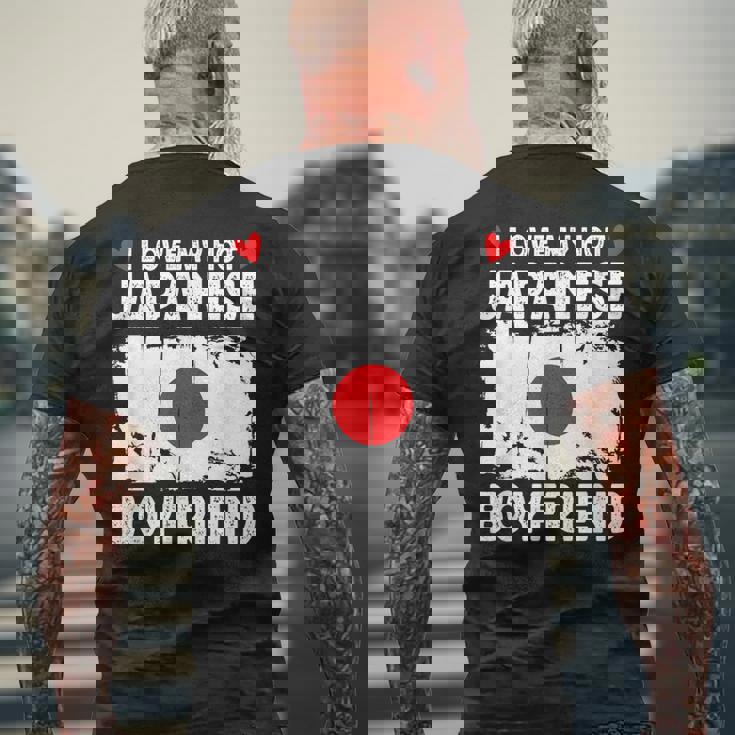 I Love My Hot Japanese Boyfriend Couple Japan Flag メンズTシャツ バックプリント 高齢者への贈り物