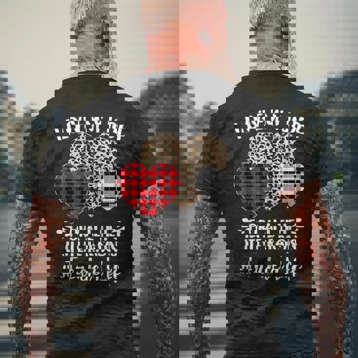 I Love My Job For All The Little Reasons バレンタインハート メンズTシャツ バックプリント 高齢者への贈り物