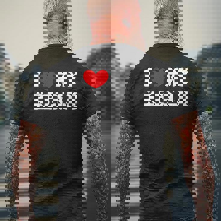 I Love My Kenji アイ・ラブ・マイ・マイ・ケンジ、アイ・ハート・マイ・ケンジ メンズTシャツ バックプリント 高齢者への贈り物