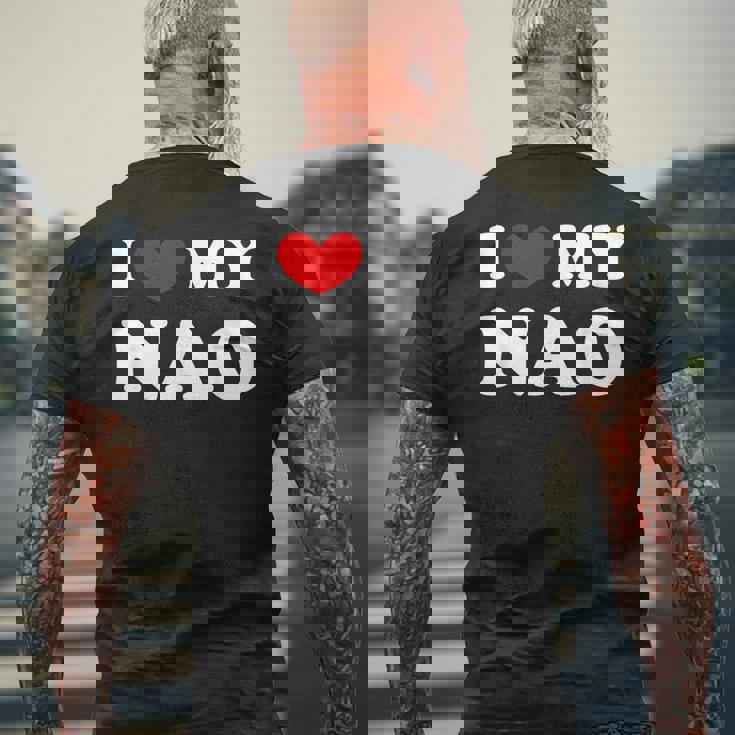 I Love My Nao アイ・ラブ・マイ・ナオ メンズTシャツ バックプリント 高齢者への贈り物