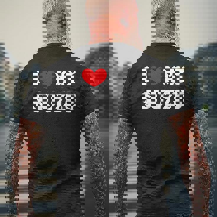 I Love Myuzu すずちゃん大好き メンズTシャツ バックプリント 高齢者への贈り物