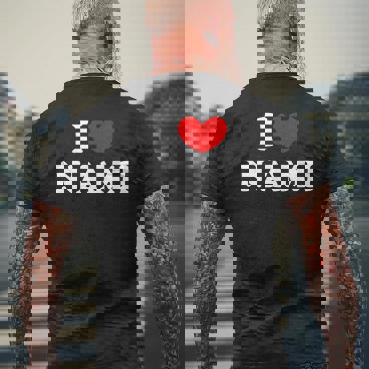 I Love Nami 私は愛する Nami メンズTシャツ バックプリント 高齢者への贈り物