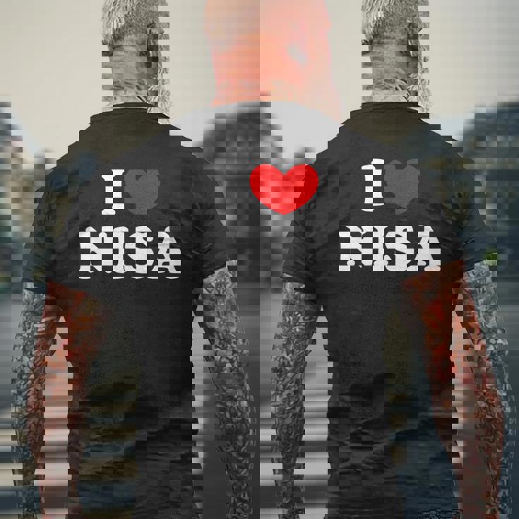 I Love Nisa 私は愛する Nisa メンズTシャツ バックプリント 高齢者への贈り物