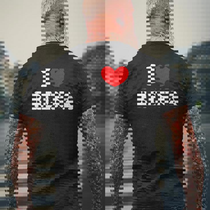 I Love Rena 私は愛する Rena メンズTシャツ バックプリント 高齢者への贈り物