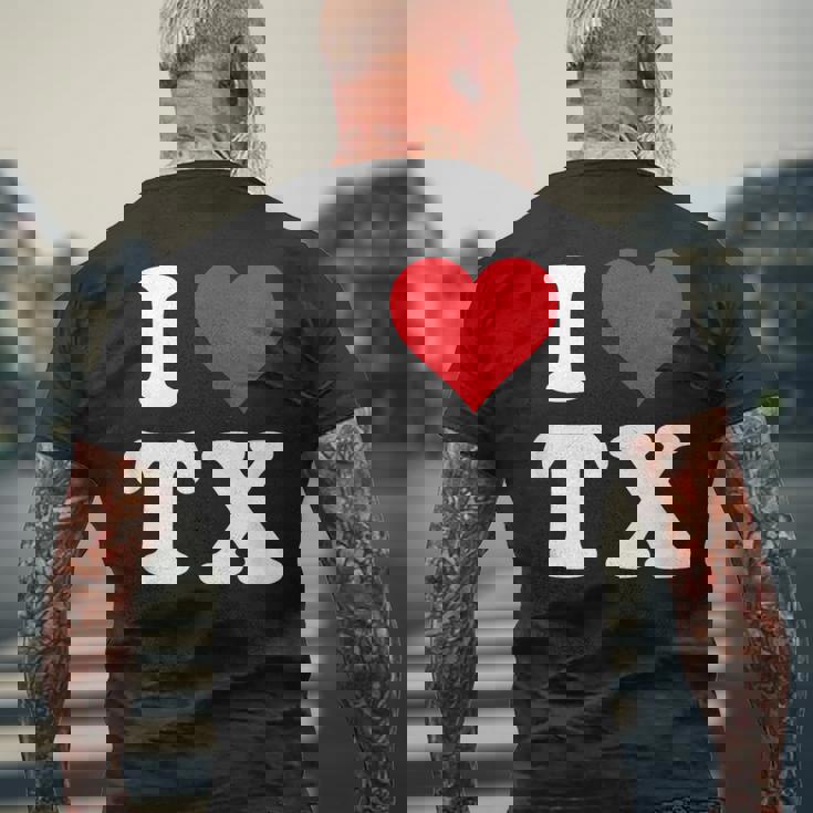 I Love Tx Initials I Heart TX First Last NameX メンズTシャツ バックプリント 高齢者への贈り物