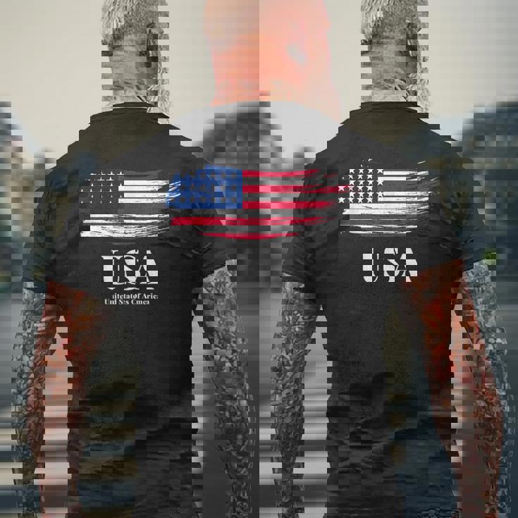 I Love Usa Cool Unitedtates Of America FlagUsa メンズTシャツ バックプリント 高齢者への贈り物