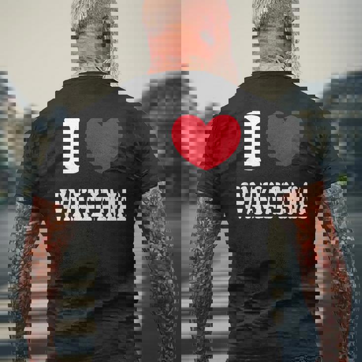 I Love Wakayama 和歌山が大好きです メンズTシャツ バックプリント 高齢者への贈り物