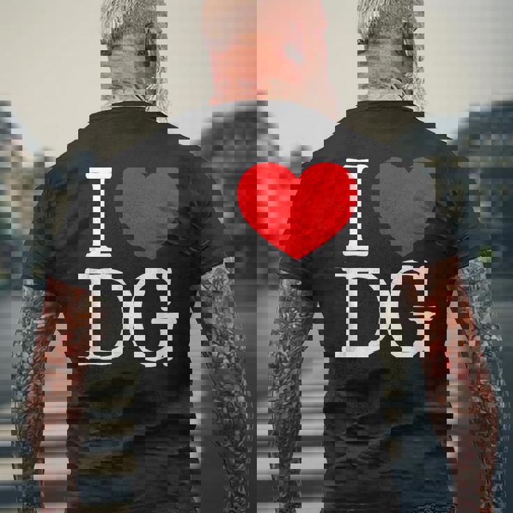 I Love ハート Dg メンズTシャツ バックプリント 高齢者への贈り物