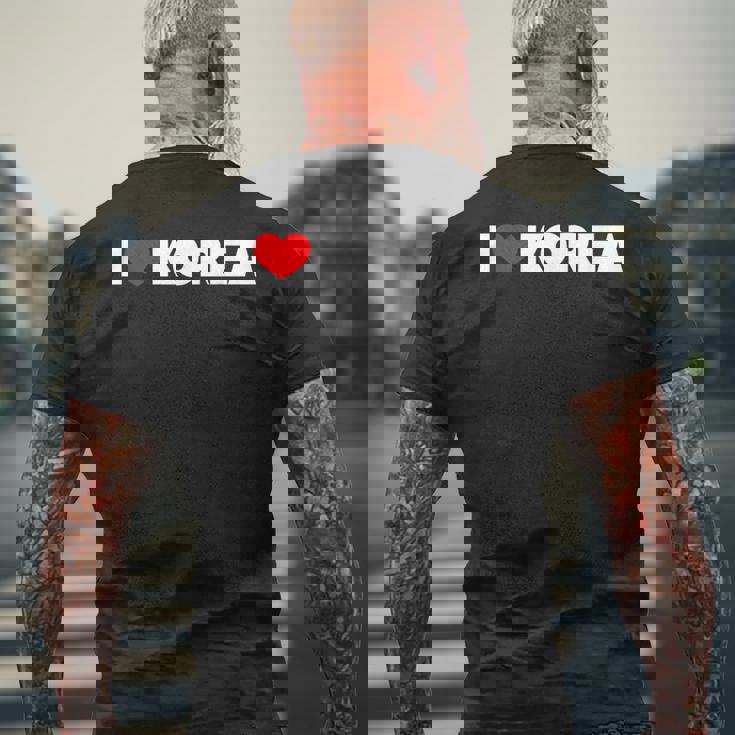 I Love ハート Korea メンズTシャツ バックプリント 高齢者への贈り物