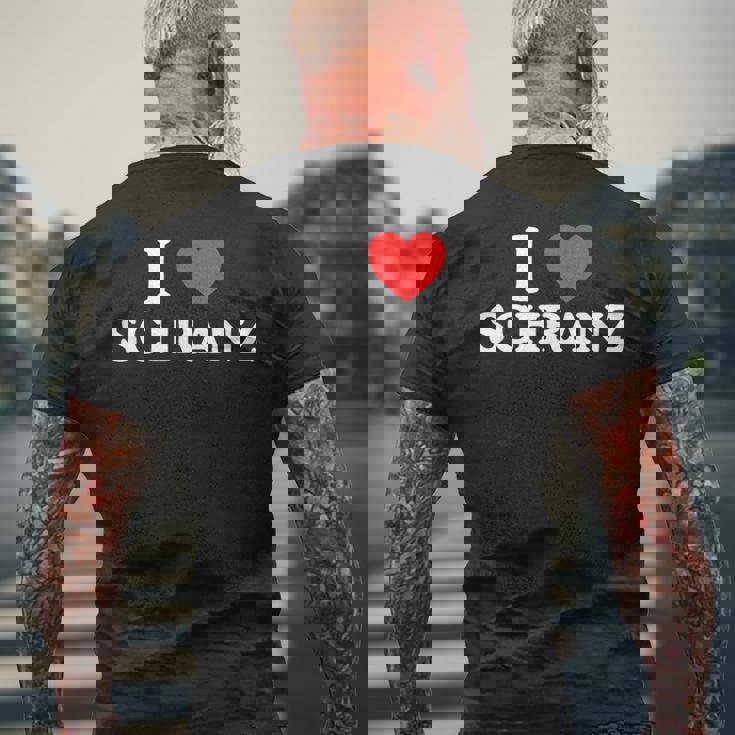 I Love ハート シュランツ ドイツテクノ Edm フェスティバル ダブステップ メンズTシャツ バックプリント 高齢者への贈り物