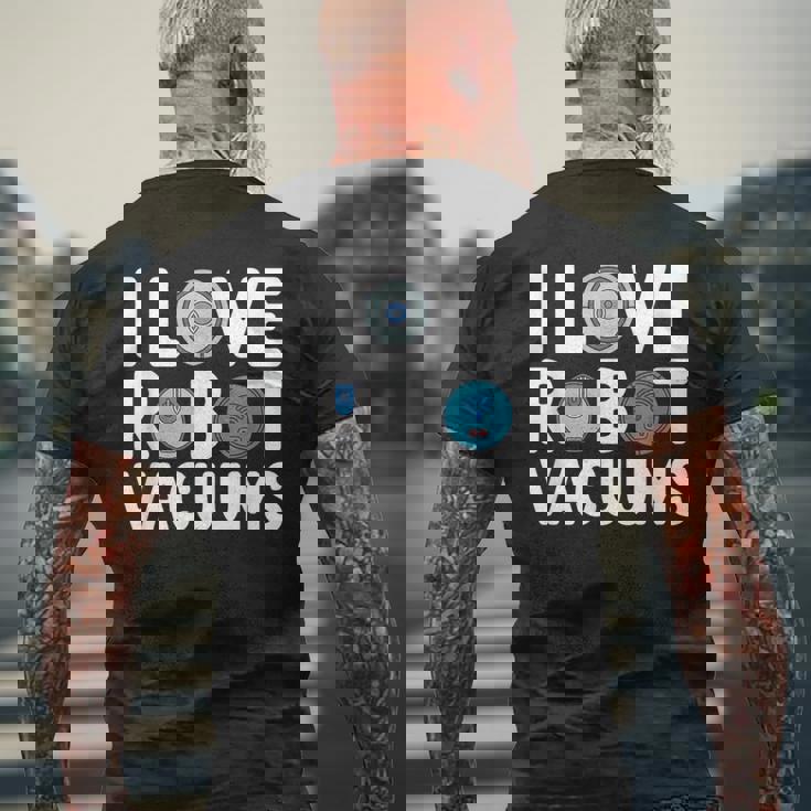 I Love ロボット掃除機 ロボット・フーバー ロボット・フーバー メンズTシャツ バックプリント 高齢者への贈り物