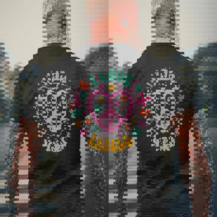 I Loveasebo 佐世保大好き メンズTシャツ バックプリント 高齢者への贈り物