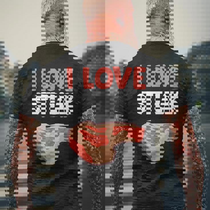 I Loveteak おもしろステーキ バーベキューグリルステーキ メンズTシャツ バックプリント 高齢者への贈り物