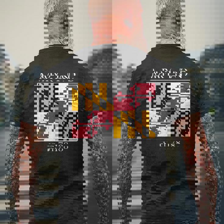 Maryland Flag 7Th Ustate 1788 Maryland Native メンズTシャツ バックプリント 高齢者への贈り物