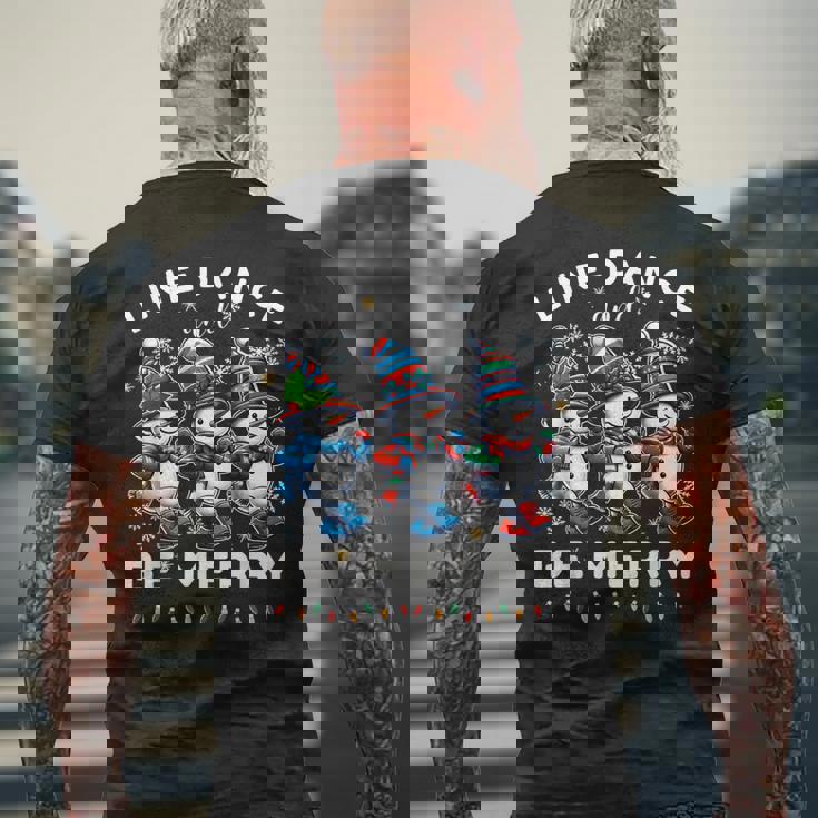 Be Merrynowman Line Dance クリスマス 面白い ホリデーダンス メンズTシャツ バックプリント 高齢者への贈り物