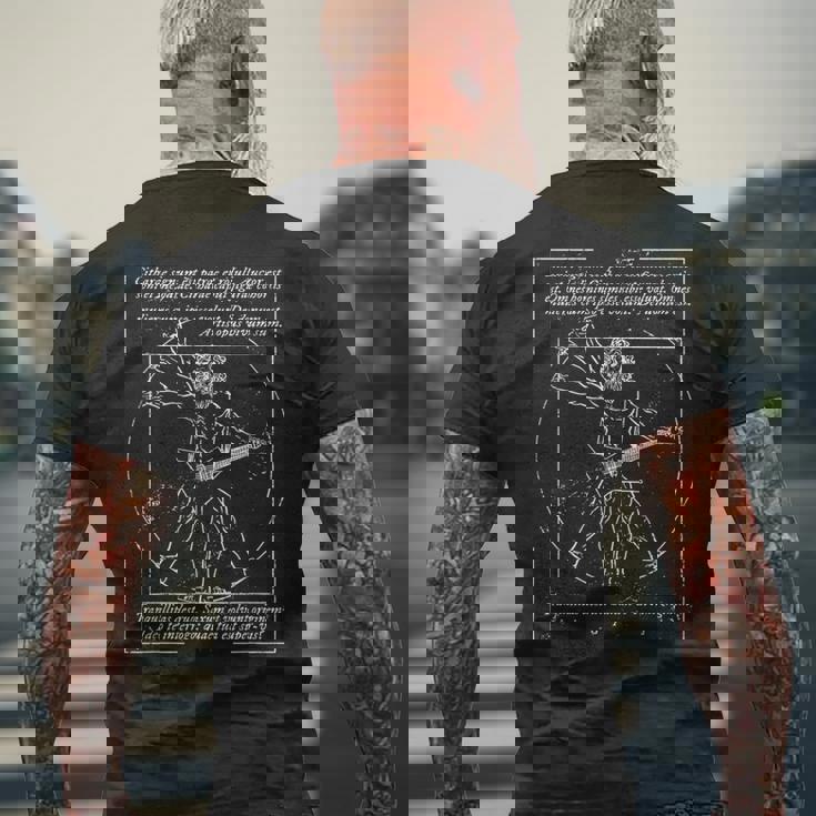 Metal I Death Metal I Heavy Metalitruvian Man Guitar メンズTシャツ バックプリント 高齢者への贈り物