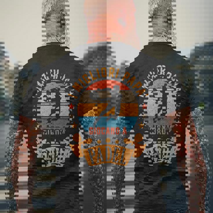 I Migliori Papà Giocano A Padel Tennisilhouette Padelista T-shirt da uomo con stampa posteriore Regalos para ancianos