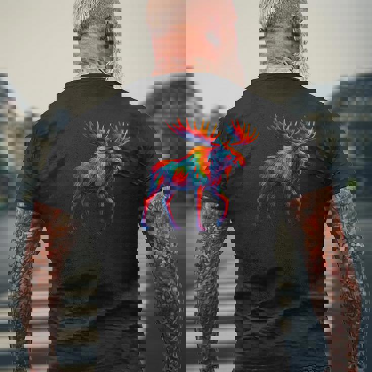 Moose Paint Drip Zoo Favorite Animal Alaska Canada Men's Back Print T-Shirt Gifts for Old Men Moose Paint Drip Zoo Favorite Animal Alaska Canada Men's Back Print T-Shirt Gifts for Old Men