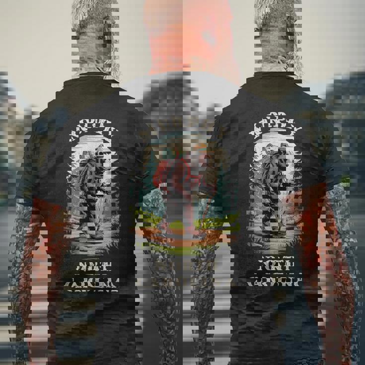 Murphy North Carolina NC Blue Ridge Hiking Bear Men's Back Print T-Shirt Gifts for Old Men