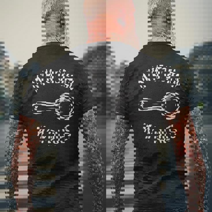 My Kitchen My Rules Foodie Chef Cookギフト メンズ レディース キッズ メンズTシャツ バックプリント 高齢者への贈り物