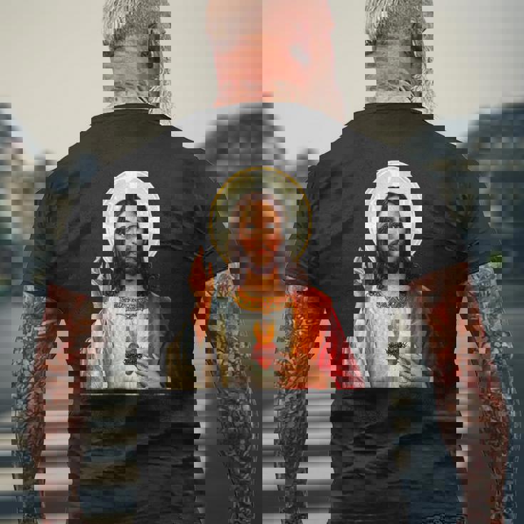 Myuperhero Is Jesus、Faith Love Godシャツ メンズTシャツ バックプリント 高齢者への贈り物