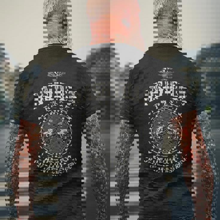 Nashville Music City Usa ビンテージギター メンズTシャツ バックプリント 高齢者への贈り物