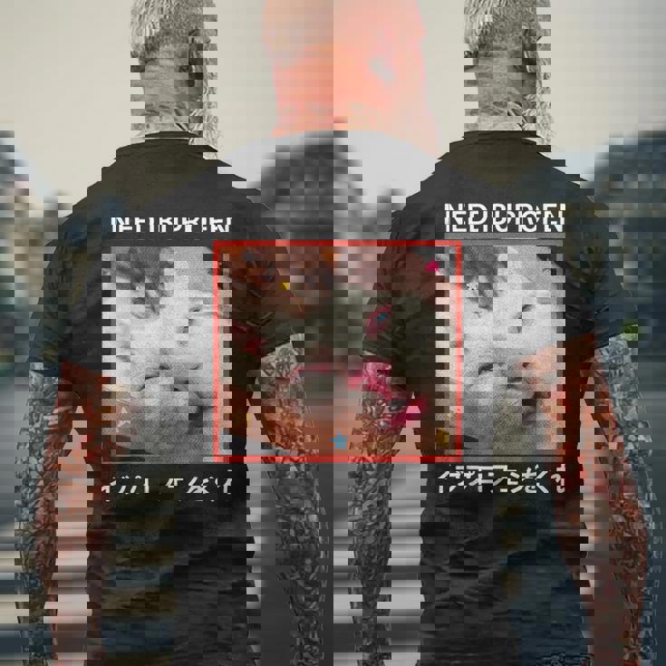 I Need Ibuprofen 日本の面白い猫 メンズTシャツ バックプリント 高齢者への贈り物