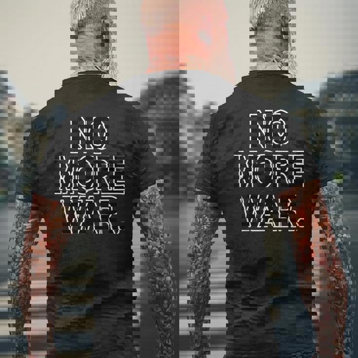 No More War【戦争は いらない】反戦 メンズTシャツ バックプリント 高齢者への贈り物