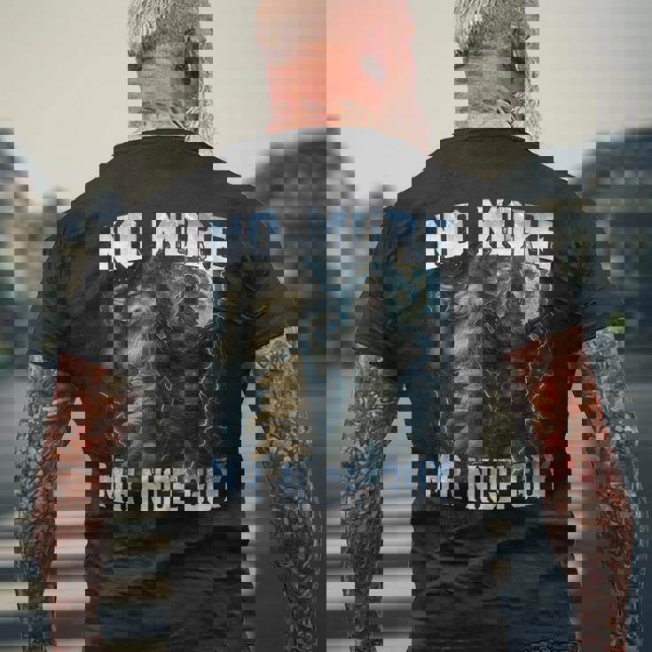 No More Mr Nice Guy Alpha Wolves Meme Alpha Male Wolf Men's Back Print T-Shirt Gifts for Old Men