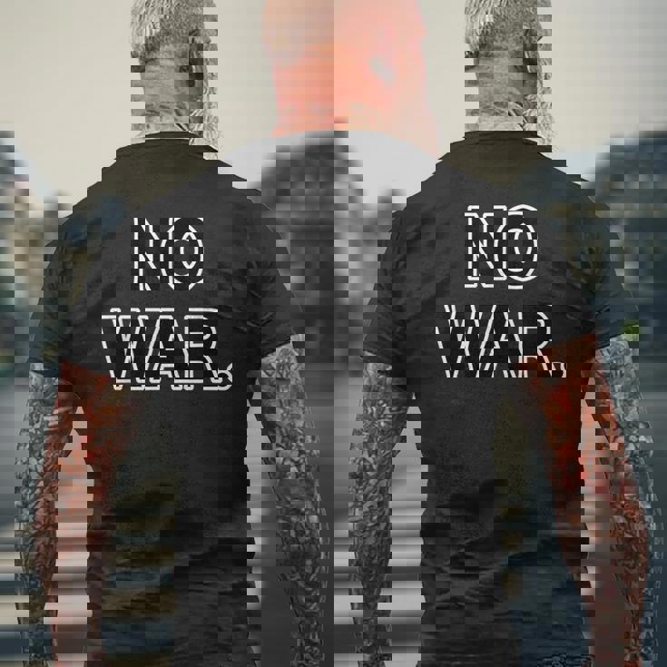No War【戦争は いらない】反戦 メンズTシャツ バックプリント 高齢者への贈り物
