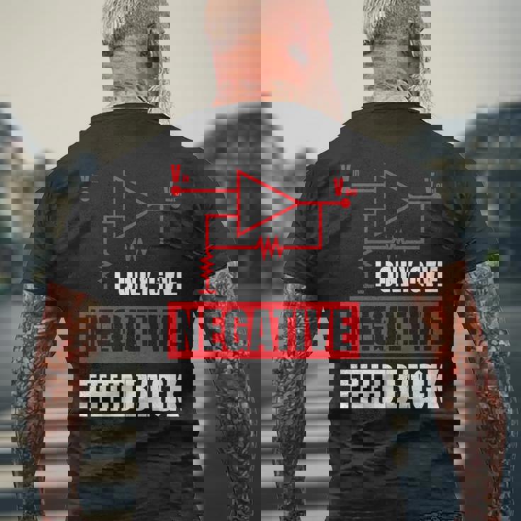 I Only Give Negative Feedback 電気ファニーエンジニア 長袖tシャツ メンズTシャツ バックプリント 高齢者への贈り物