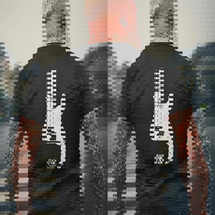 P ベースギター メンズTシャツ バックプリント 高齢者への贈り物