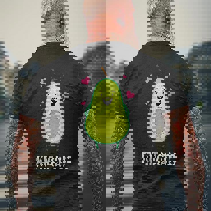 Papacado Avocado Baffi Avocado Papa Festa Del Papà T-shirt da uomo con stampa posteriore Regalos para ancianos