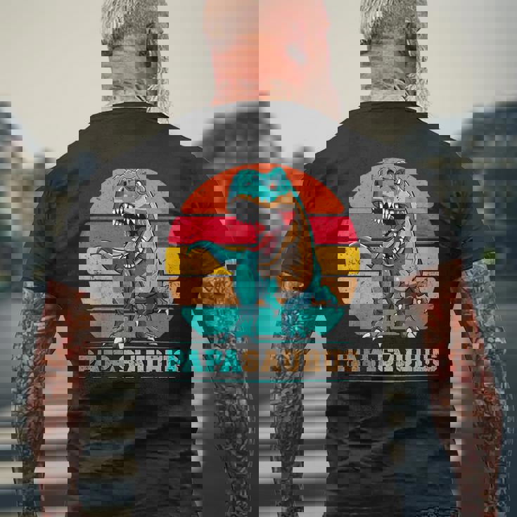 Papasaurus Daddy Rex Dinosaur Family Papaaurus Festa Del Papà T-shirt da uomo con stampa posteriore Regalos para ancianos