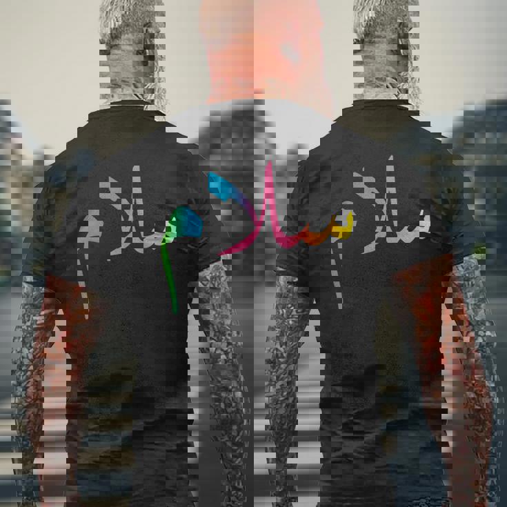 Peace Anti War アラビアサラームtシャツ メンズTシャツ バックプリント 高齢者への贈り物