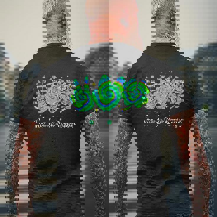 Peace Lovehenaniganst Patrick's Day Green Tie Dye メンズTシャツ バックプリント 高齢者への贈り物