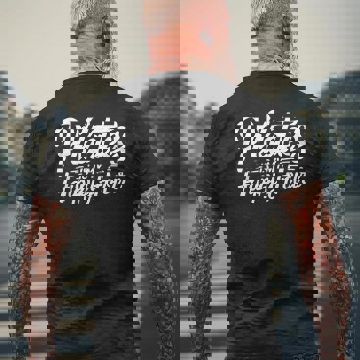 Pilates Is My Happy Hour For Instructors メンズTシャツ バックプリント 高齢者への贈り物