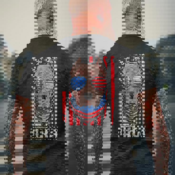 Pit-Bull Usa 愛国的な犬服 アメリカ国旗 メンズ メンズTシャツ バックプリント 高齢者への贈り物