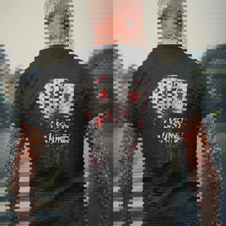 Poker Players ギフト 4エース トランプ Lucky Winner 長袖tシャツ メンズTシャツ バックプリント 高齢者への贈り物
