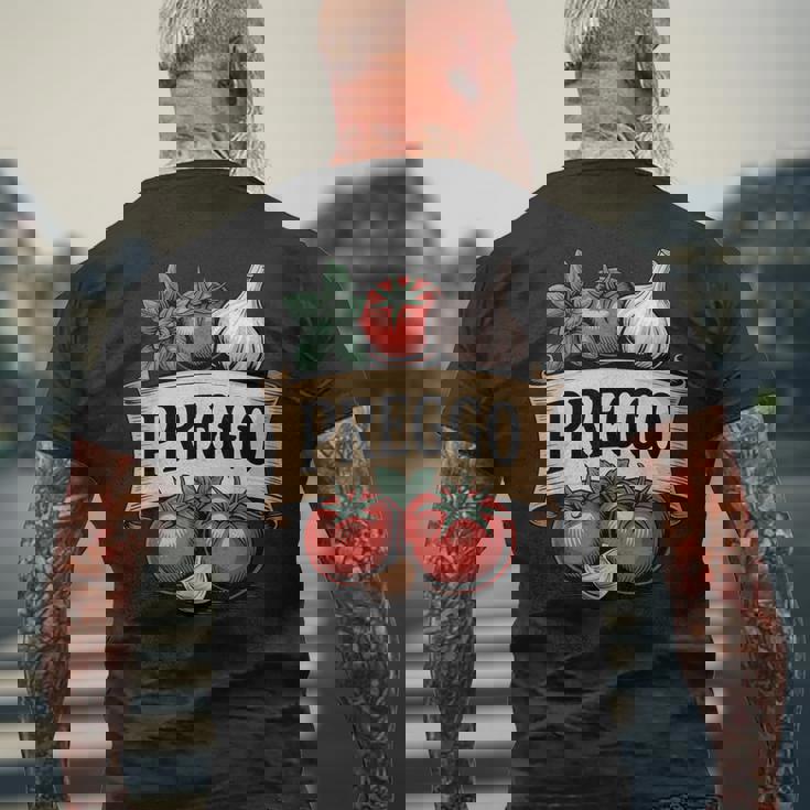 Preggo Food Lovers Italian Cuisine Mom Humor Men's Back Print T-Shirt Gifts for Old Men Preggo Food Lovers Italian Cuisine Mom Humor Men's Back Print T-Shirt Gifts for Old Men